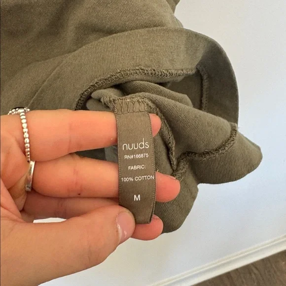 Nuuds Vintage Cotton Cropped Tee in Olive - M - Picture 6 of 6